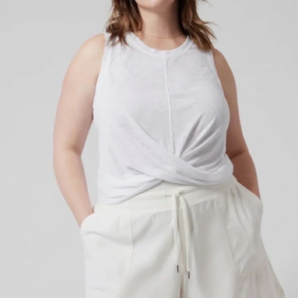 Athleta White Twist-Front Tank